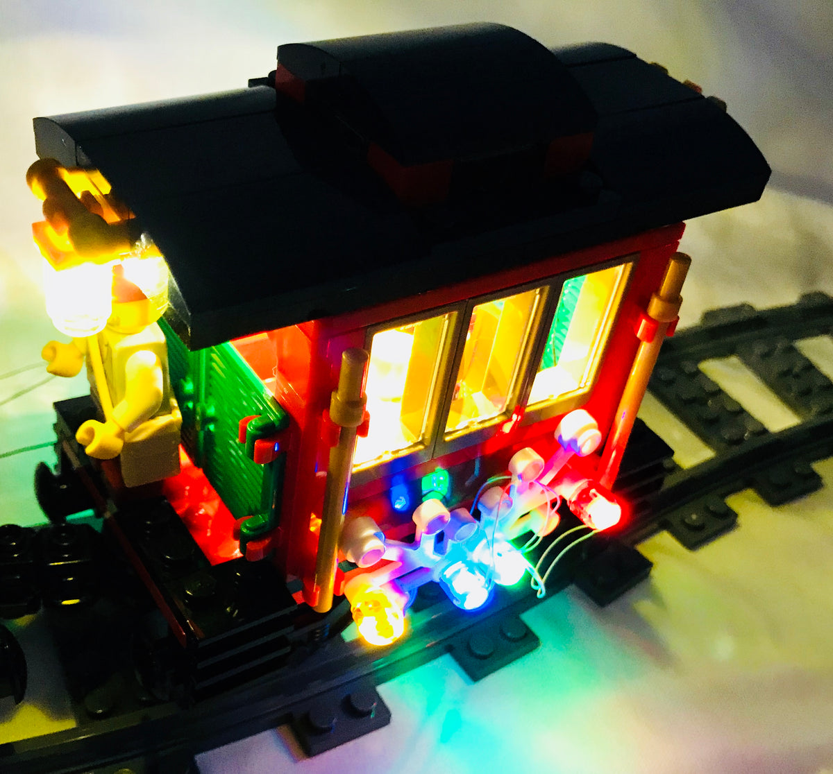 Lego christmas train lights shop