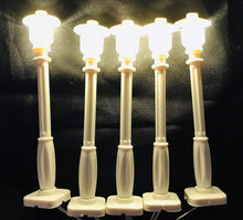 White Lamp Post led Street Light for Lego USB Connected 5 Posts