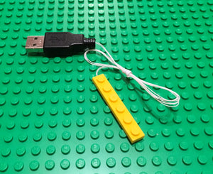 New 1x6 yellow led light brick for lego usb connected for lego custom