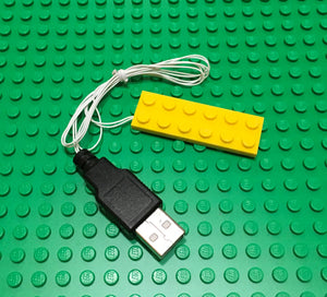 New 2x6 yellow led light brick for lego usb connected for lego custom