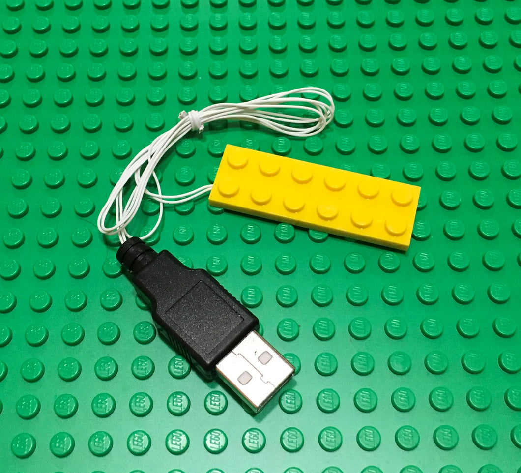 New 2x6 yellow led light brick for lego usb connected for lego custom