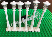 6 White Lamp Post led street light for lego usb connected