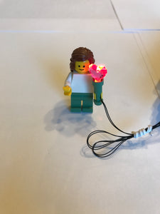 blinking fire torch & blinking pink heart shaped torch led for lego USB powered